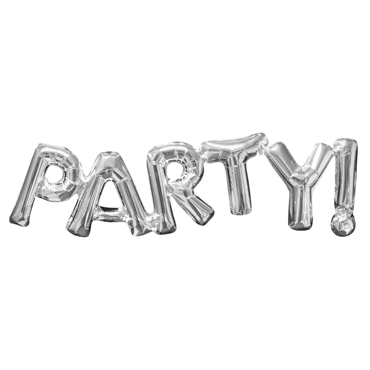 Party Silver Phrase Foil Balloon 30x9in Balloons & Streamers - Party Centre