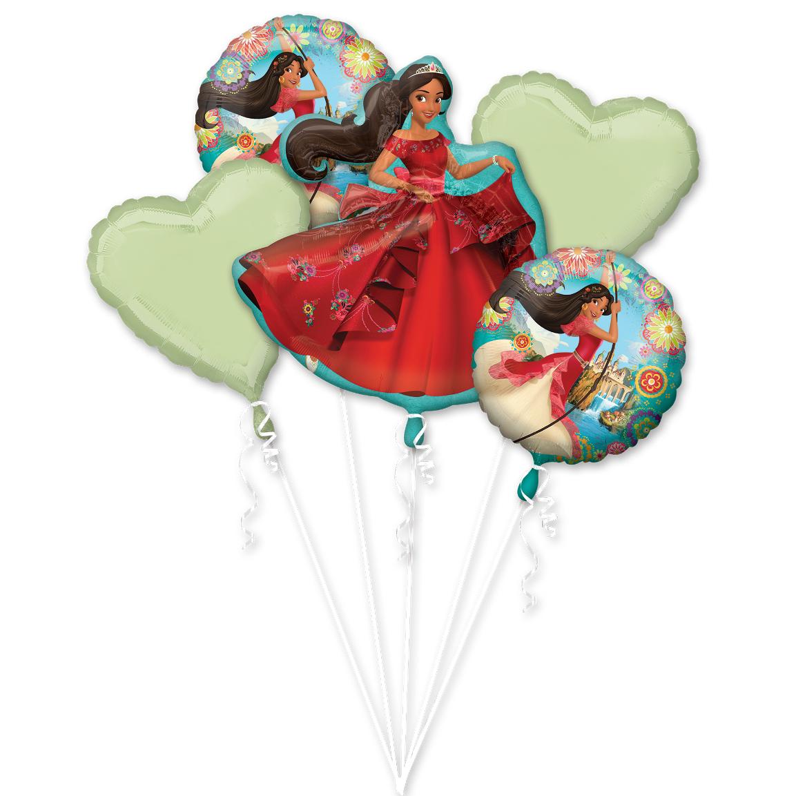 Elena of Avalor Balloon Bouquet 5pcs Balloons & Streamers - Party Centre