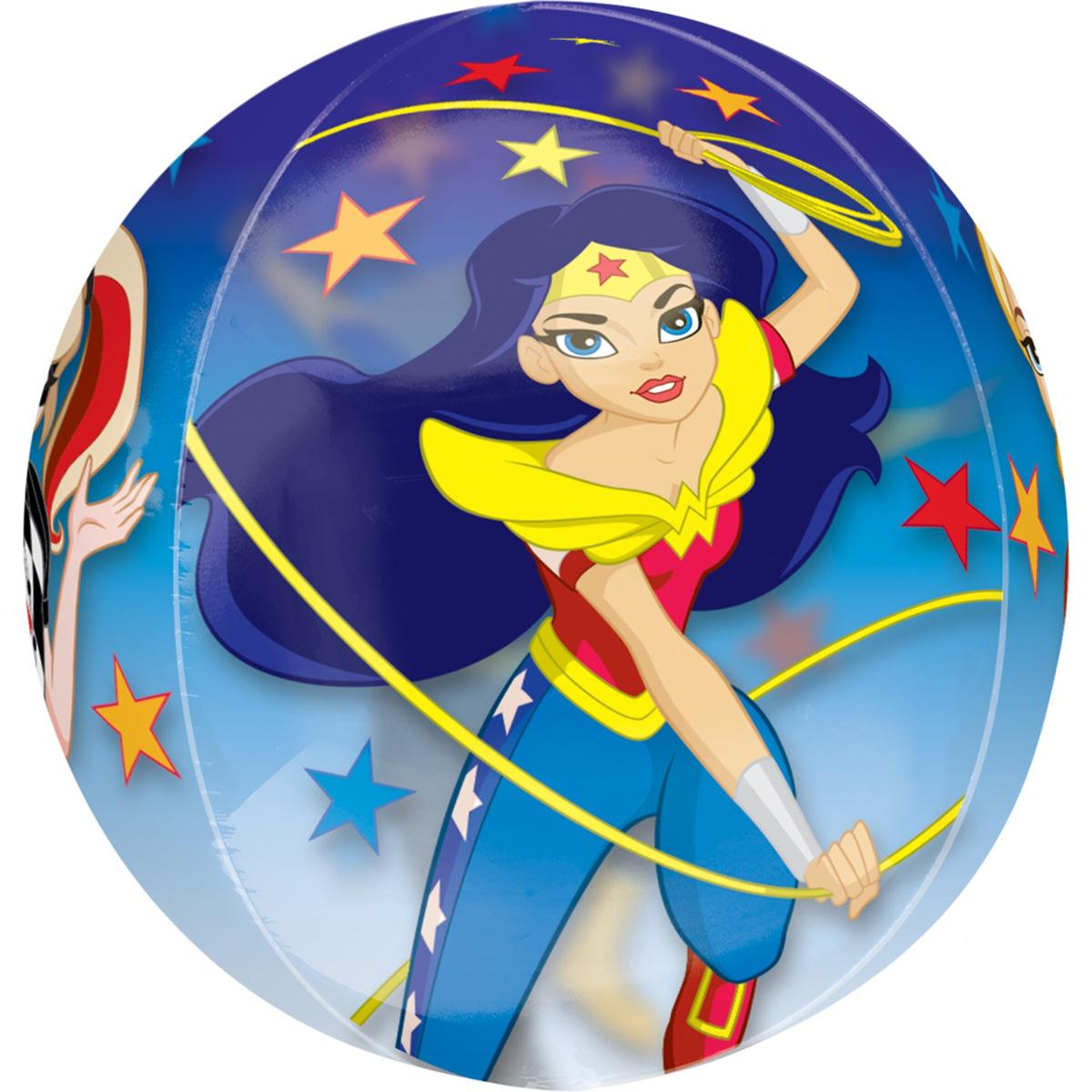DC Super Hero Girls Orbz Clear Balloon 38x40cm Balloons & Streamers - Party Centre