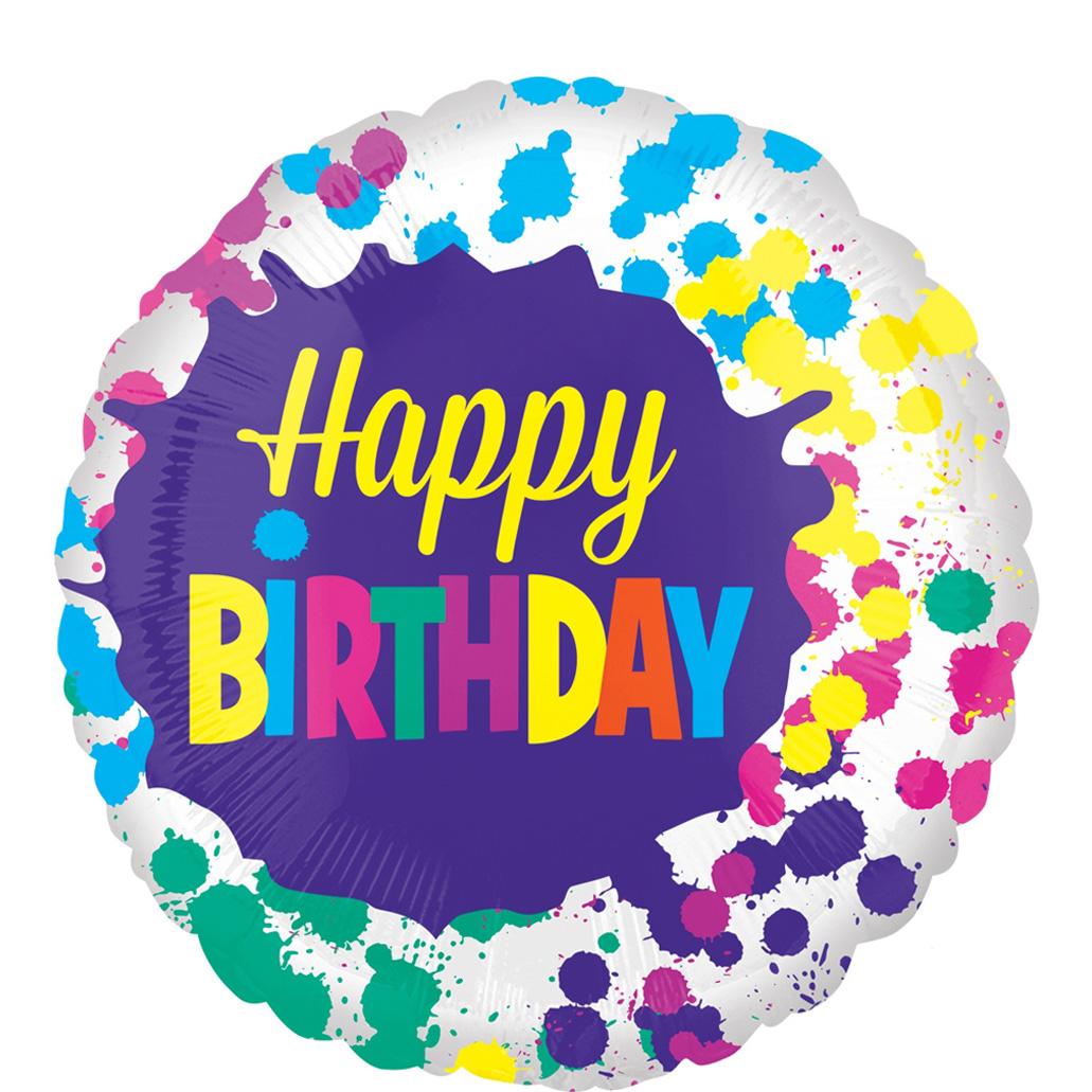 Happy Birthday Splatters ColorBlast Balloon 53cm Balloons & Streamers - Party Centre