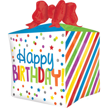 Birthday with Gift Box UltraShape Balloon 26x30in Balloons & Streamers - Party Centre