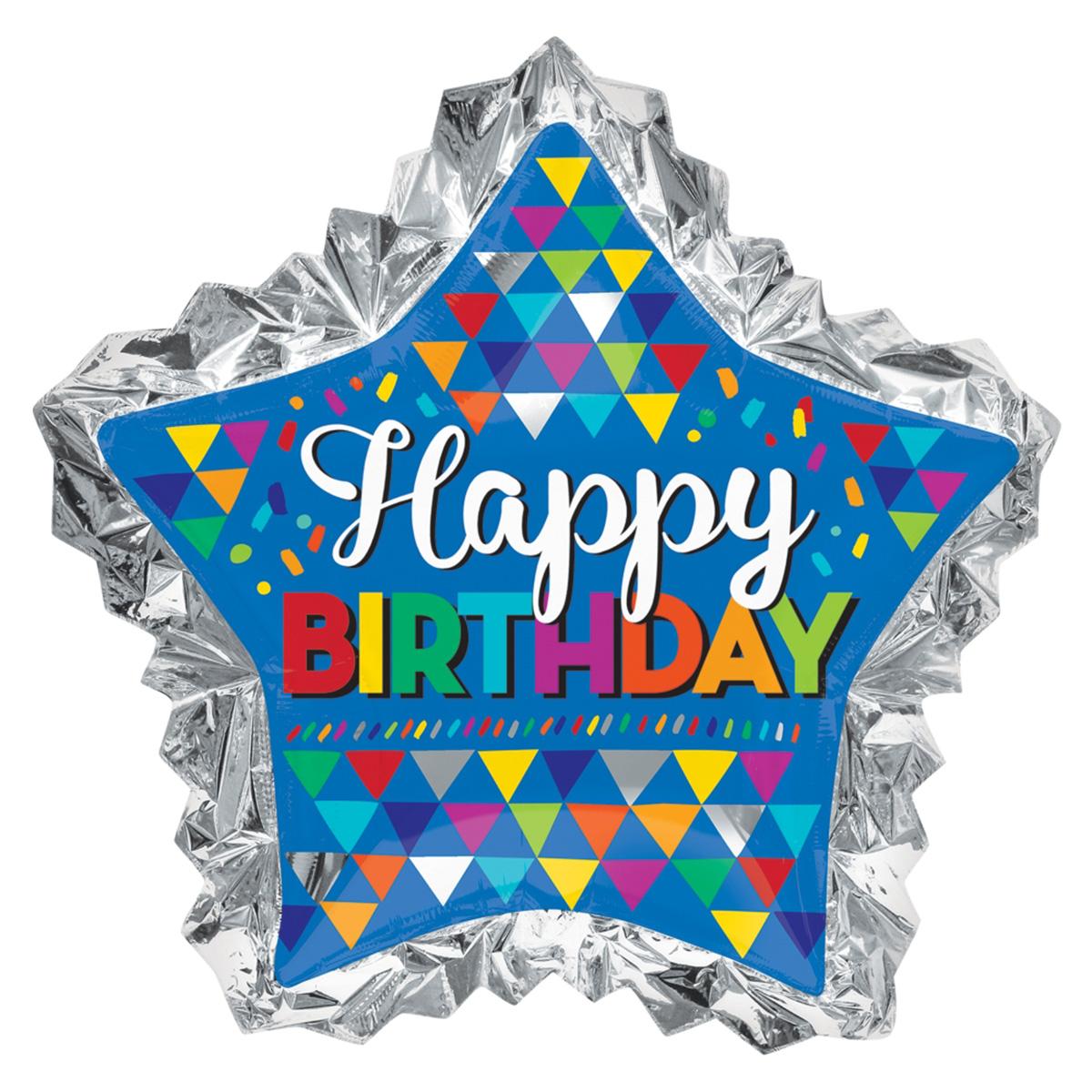 Birthday Primary Sketchy SuperShape 34x32in Balloons & Streamers - Party Centre