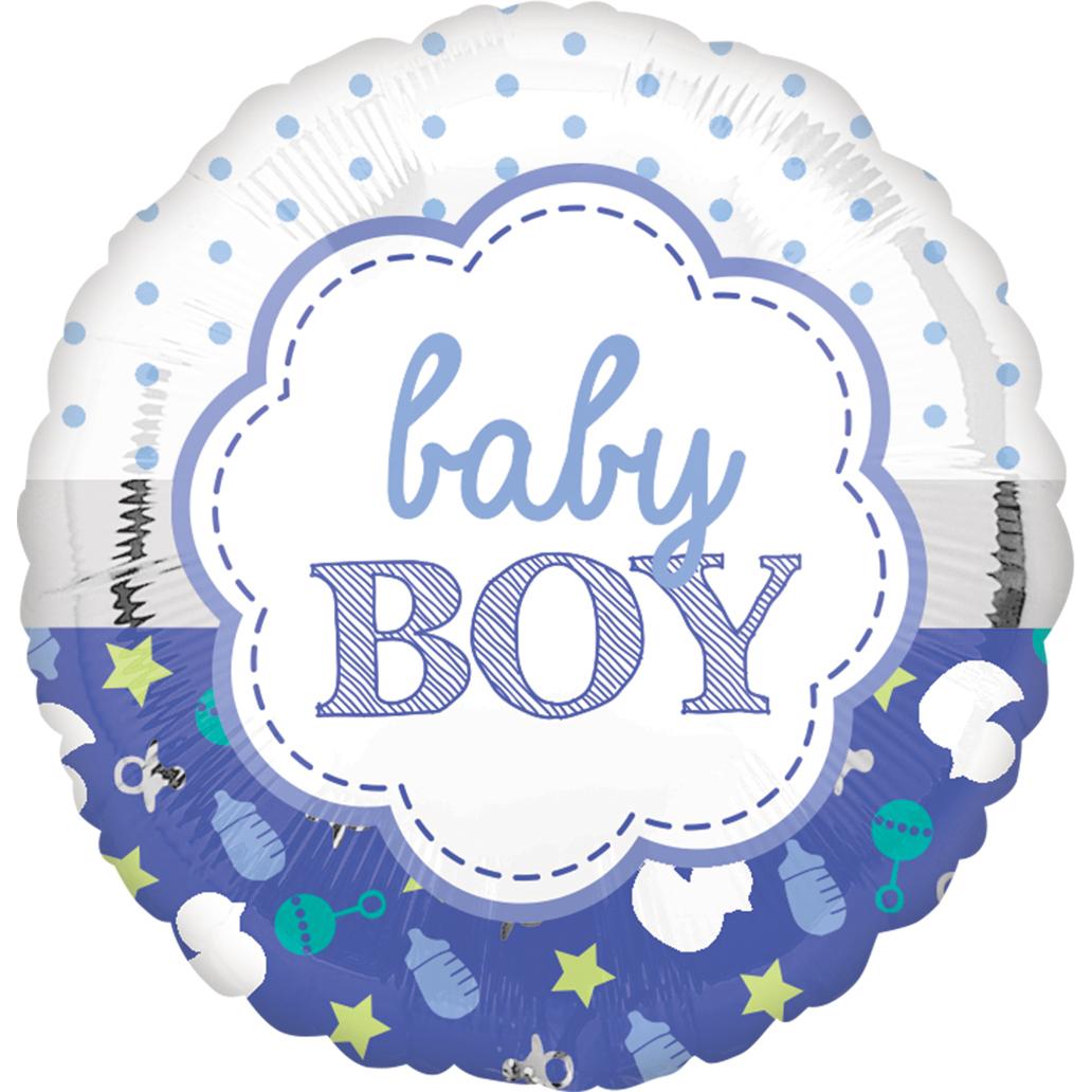 Baby Boy Scallop Foil Balloon 18in Balloons & Streamers - Party Centre