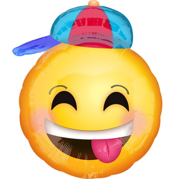 Happy Emoticon with Hat Junior Shape Balloon Balloons & Streamers - Party Centre