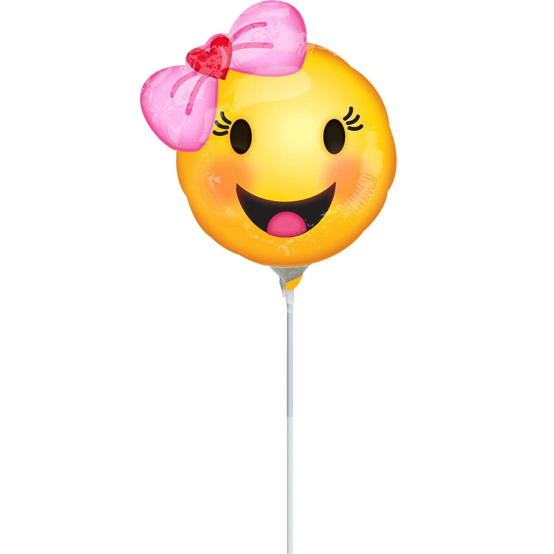 Happy Emoticon with Bow Mini Shape Balloon Balloons & Streamers - Party Centre