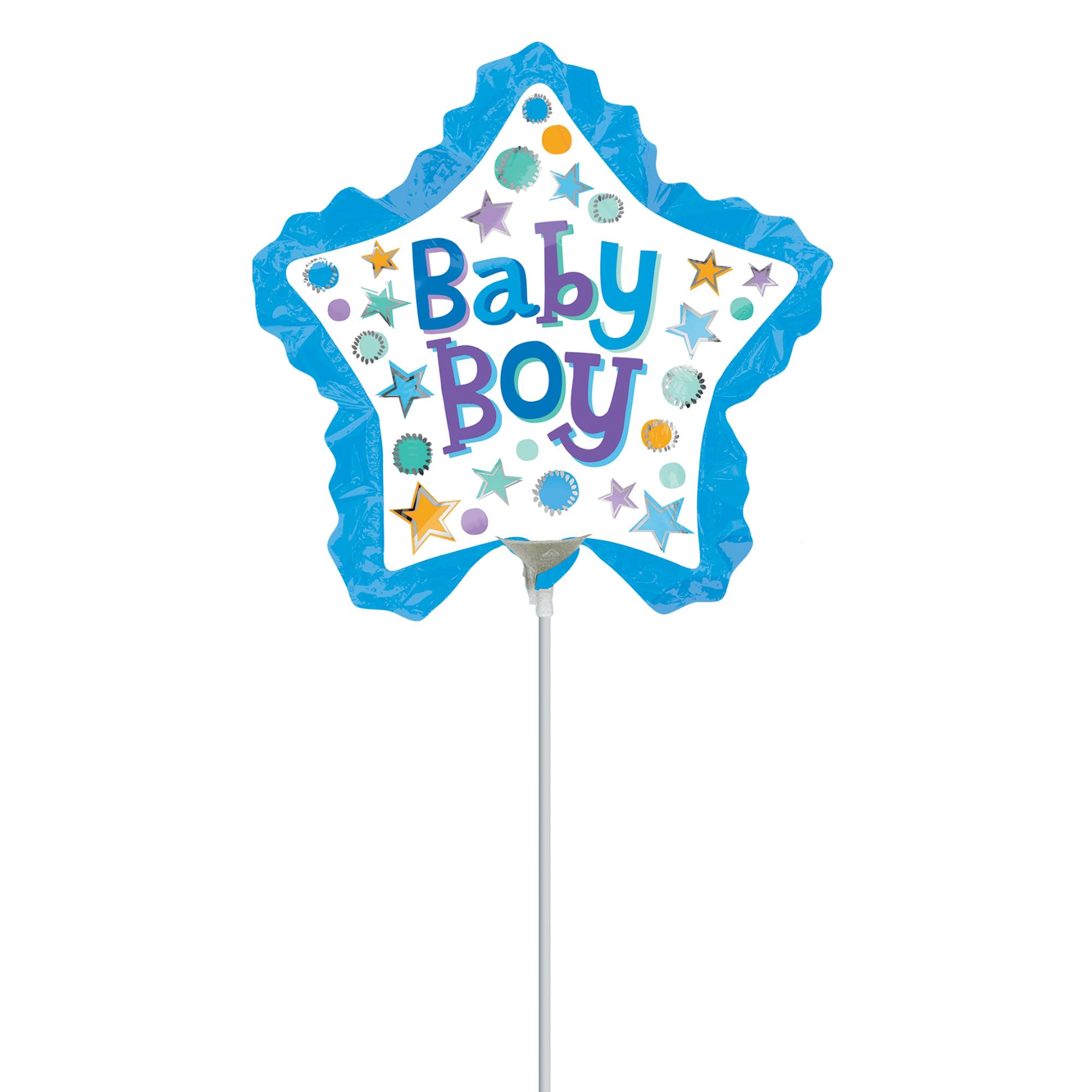 Baby Boy Star with Ruffle Mini Shape Balloon Balloons & Streamers - Party Centre
