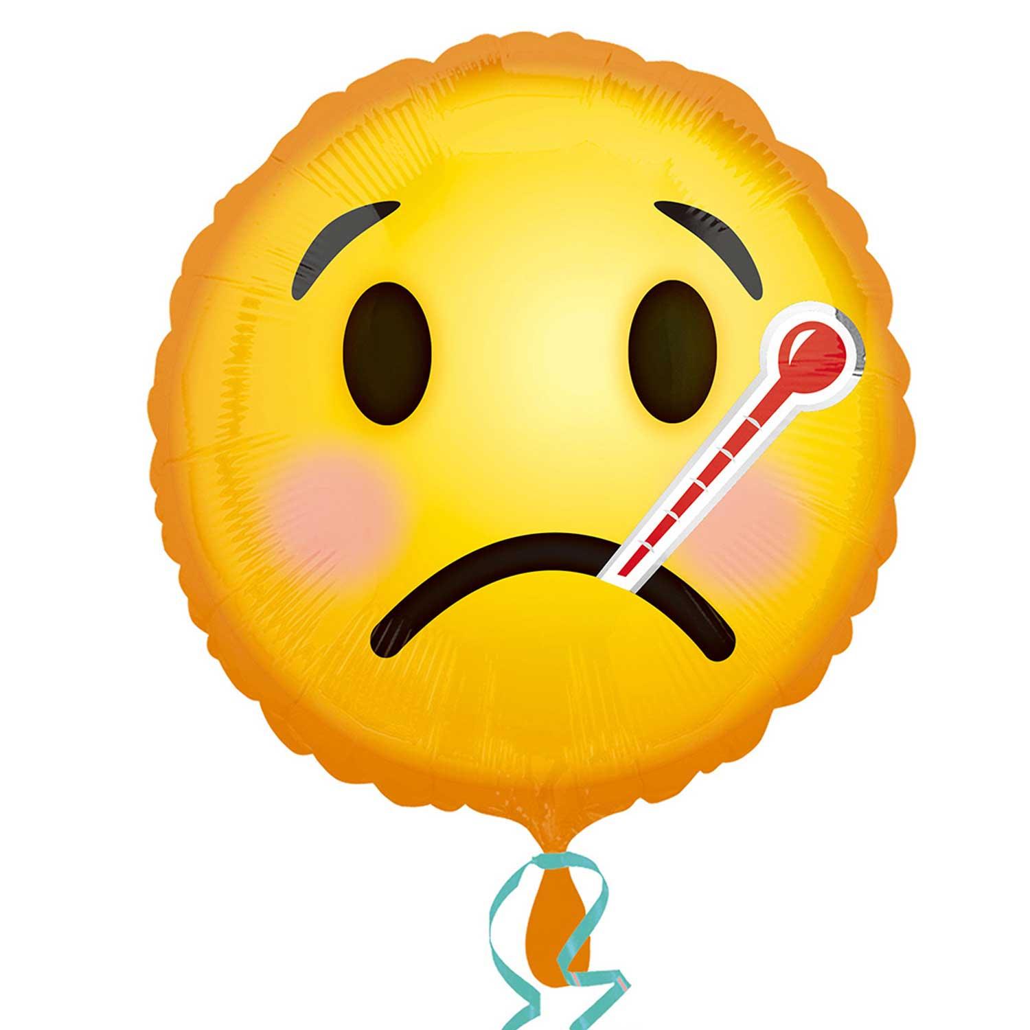 Emoticon Get Well Soon Foil Balloon 18in Balloons & Streamers - Party Centre