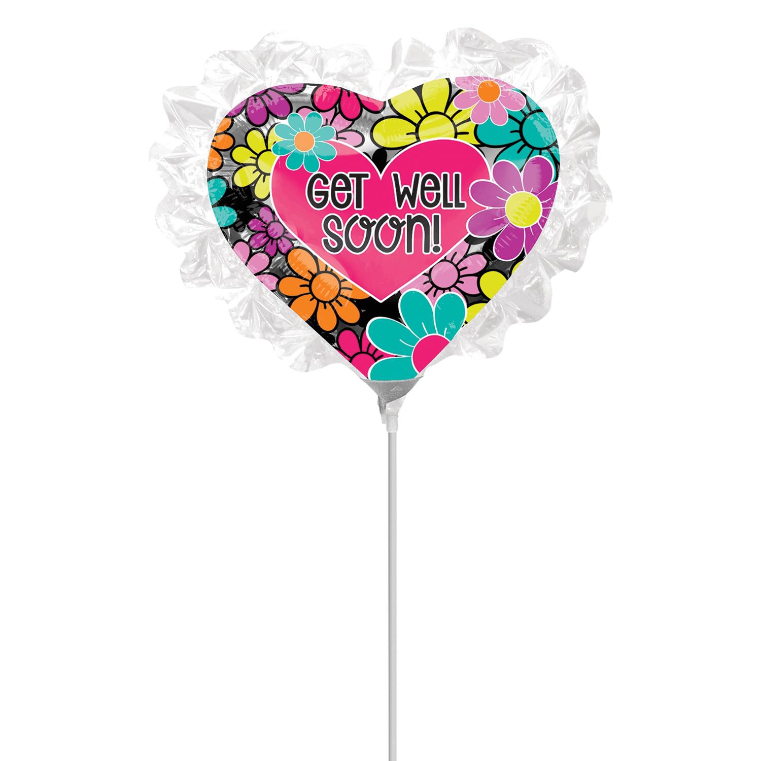 Floral Ruffle Get Well Mini Shape Balloons & Streamers - Party Centre