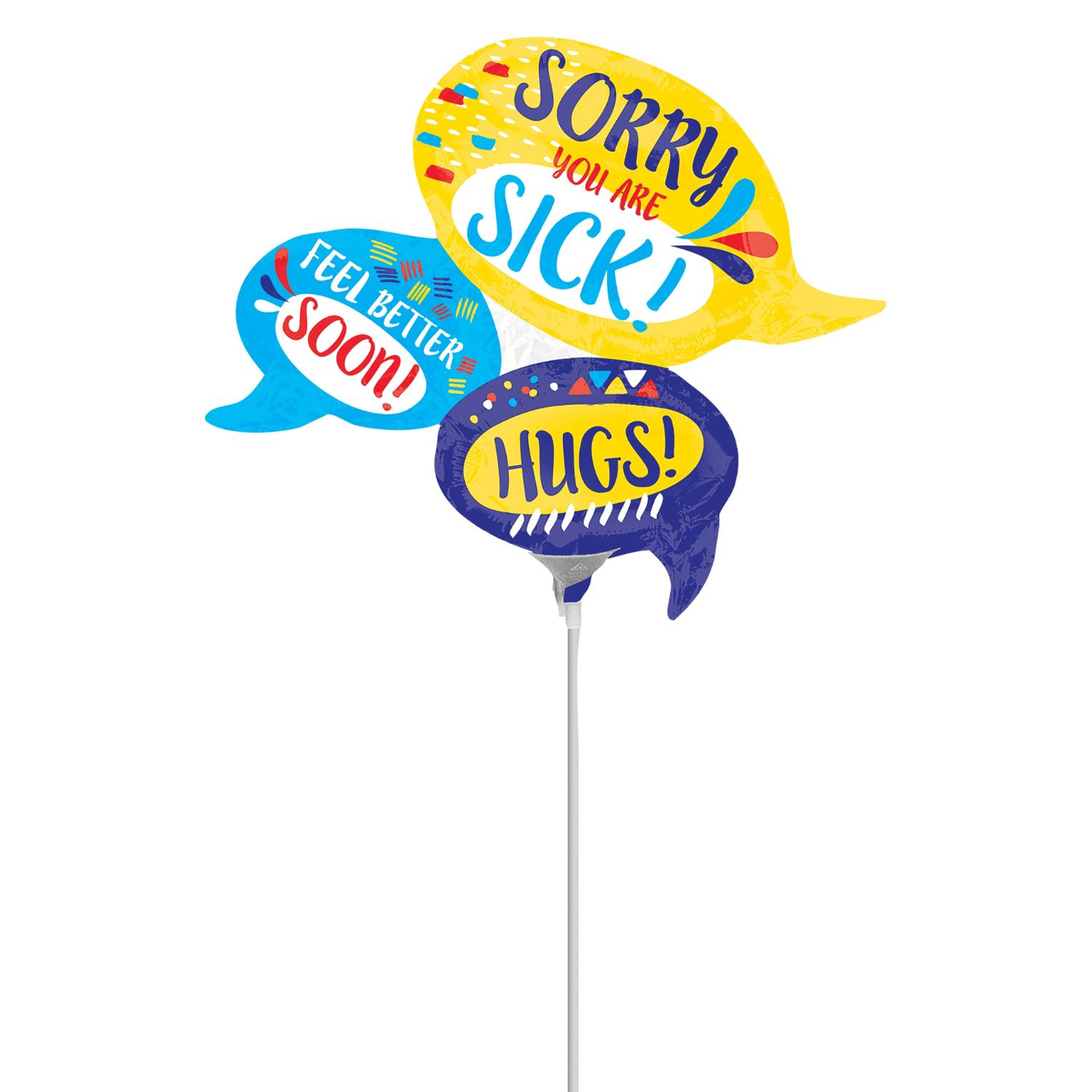 Get Well Sentiments Mini Shape Balloons & Streamers - Party Centre