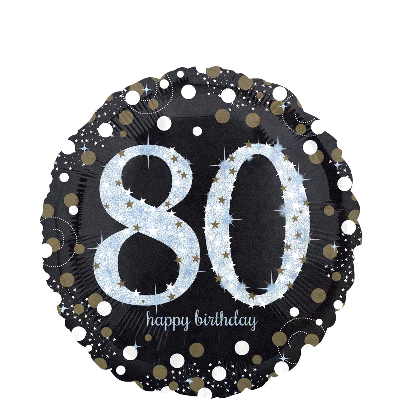 Sparkling Birthday 80 Foil Balloon 45cm Balloons & Streamers - Party Centre