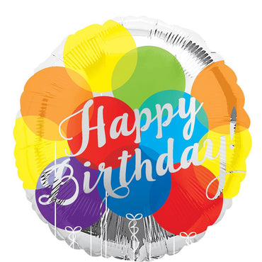 Happy Birthday Balloons Foil Balloon 18in Balloons & Streamers - Party Centre