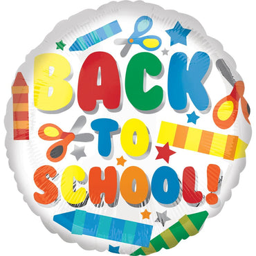 Back To School Foil Balloon 18in Balloons & Streamers - Party Centre