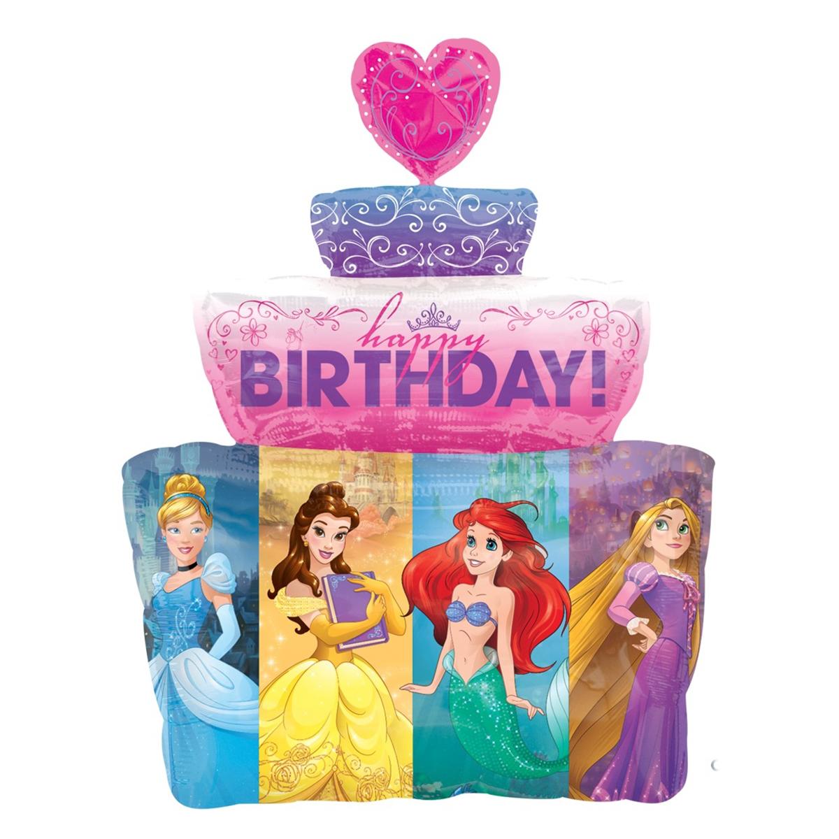 Multi Princess Cake SuperShape Balloon 53x71cm Balloons & Streamers - Party Centre