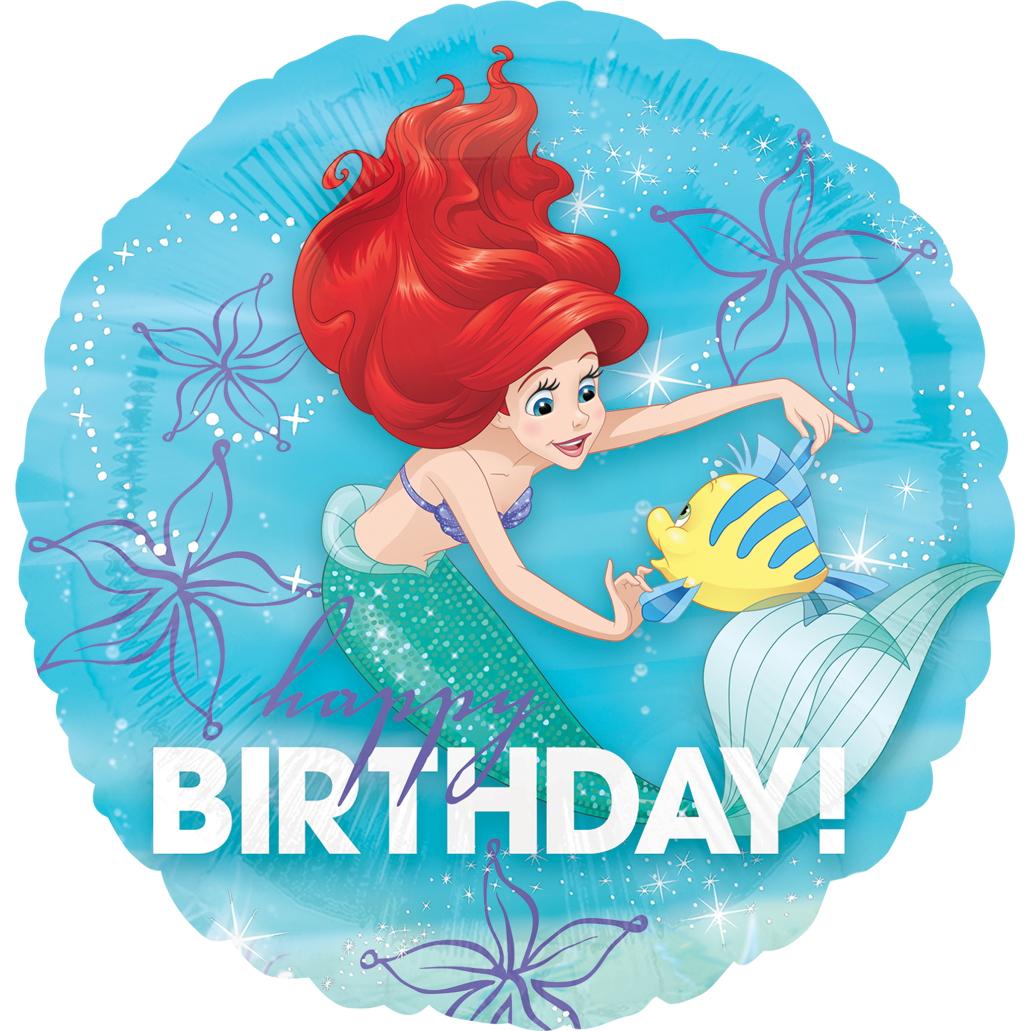 Ariel Dream Big Happy Birthday Foil Balloon 18in Balloons & Streamers - Party Centre