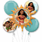 Moana Balloon Bouquet 5pcs Balloons & Streamers - Party Centre