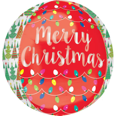 Christmas Trees & Lights Orbz Balloon 38x40cm Balloons & Streamers - Party Centre