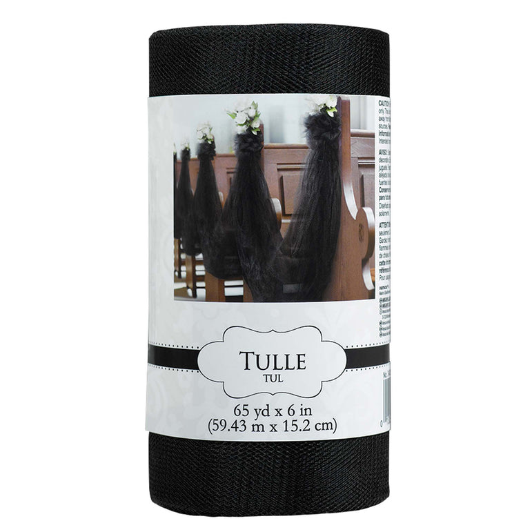 Black Spool Tulle Spool 65yd x 6in