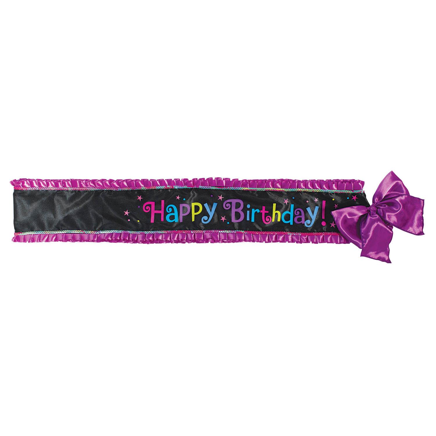 Birthday Chic Deluxe Fabric Sash Costumes & Apparel - Party Centre
