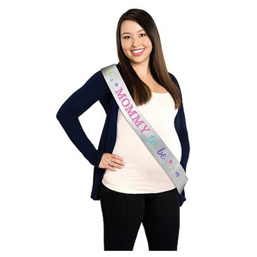 Mom To Be Foil Sash 65in Costumes & Apparel - Party Centre