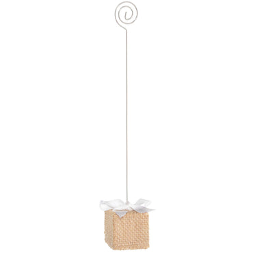Burlap & Ribbon Table Card Holder Favours - Party Centre