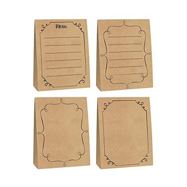 Kraft Paper Large Menu Cards 4pcs Decorations - Party Centre