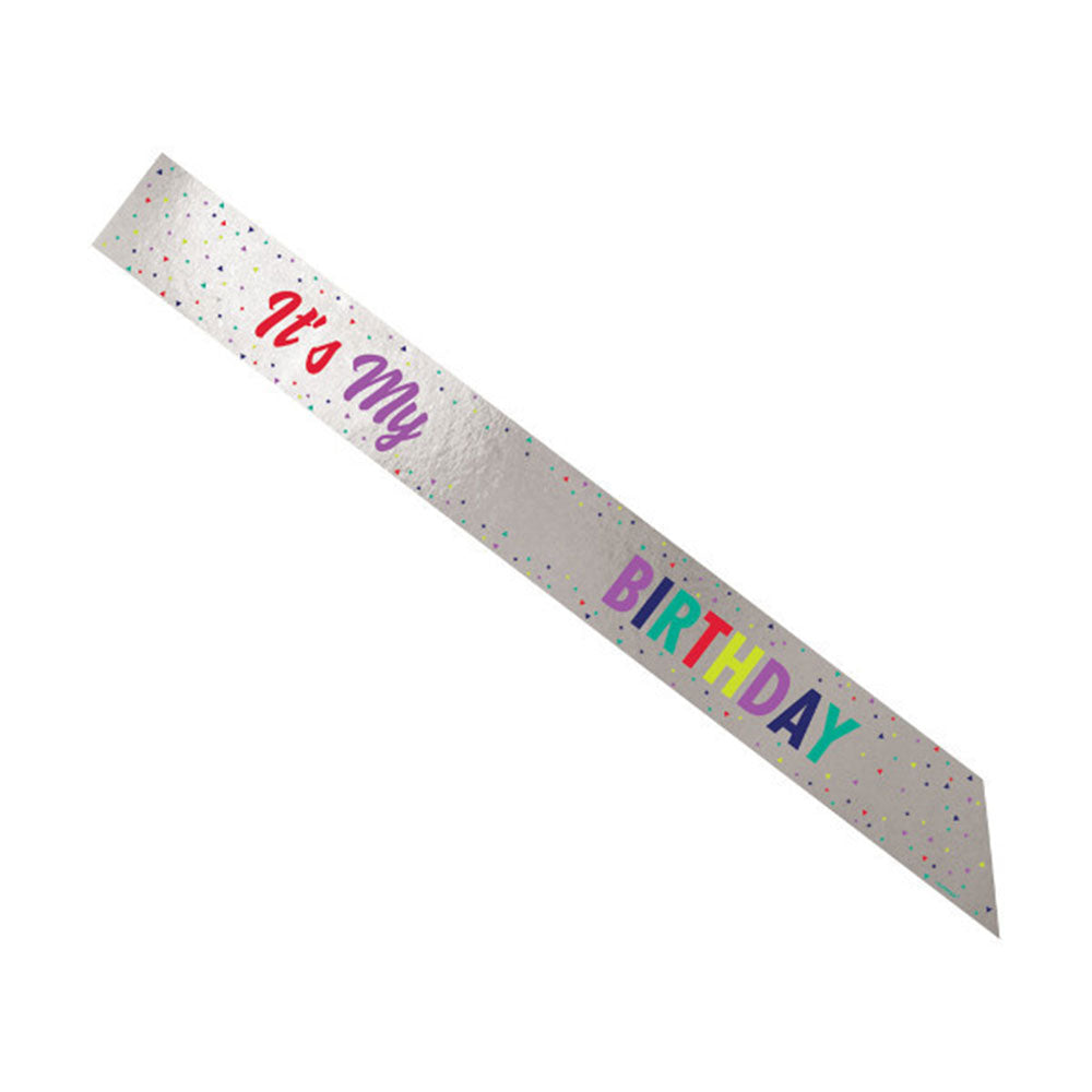 Here's To Your Birthday Add-Any-Age Sash 60in Costumes & Apparel - Party Centre
