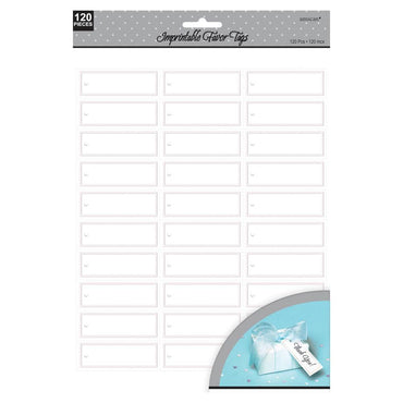 Imprintable White Favor Tags 120pcs Favours - Party Centre