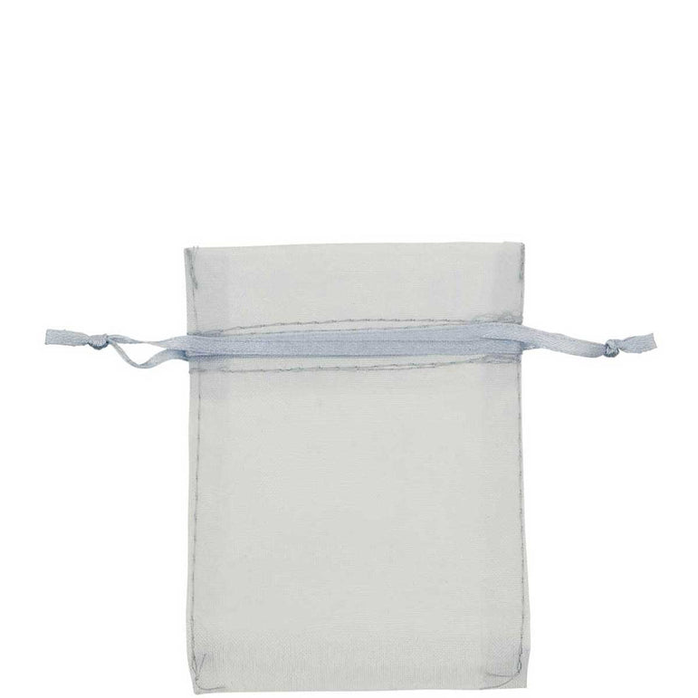 Silver Organza Bags 24pcs Favours - Party Centre