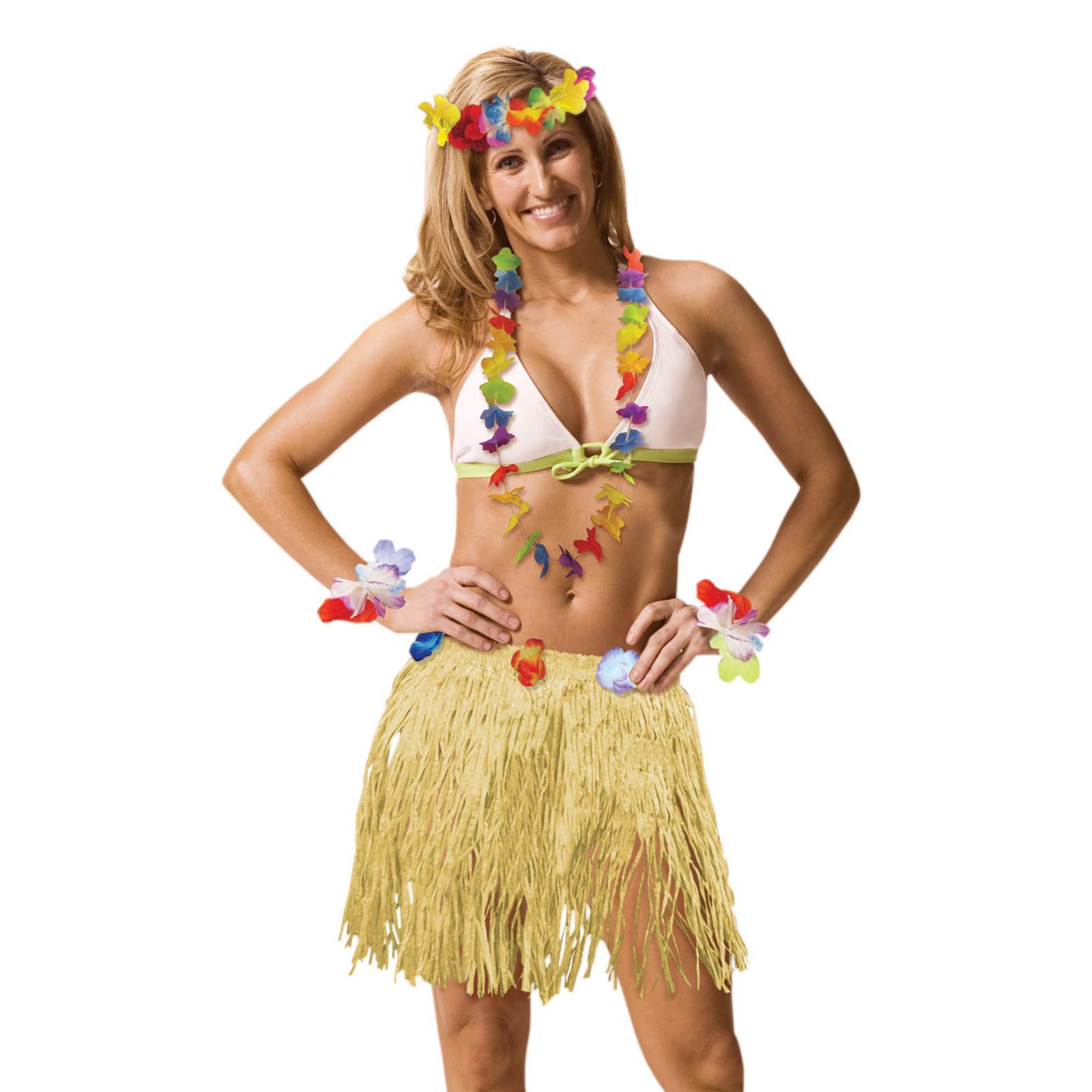 Adult XL Plastic Luau Skirt Adult XL 18 x 42in Costumes & Apparel - Party Centre