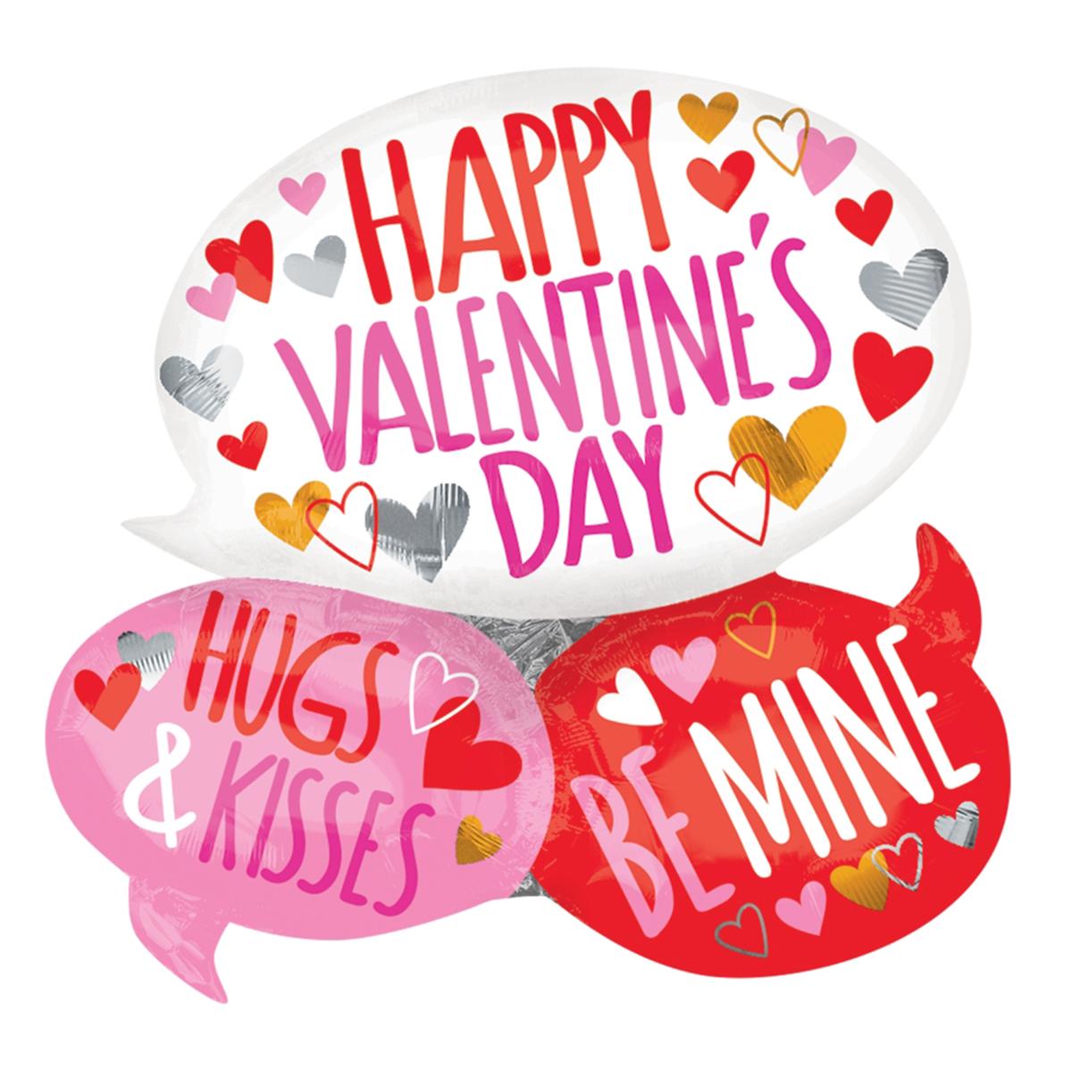 Happy Valentines Day Bubbles SuperShape Foil Balloon 26in Balloons & Streamers - Party Centre