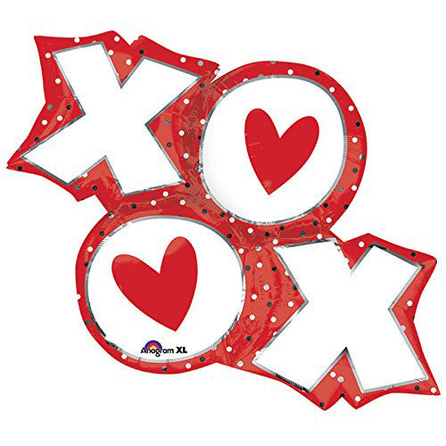XO Dots SuperShape Foil Balloon 83x63cm Balloons & Streamers - Party Centre
