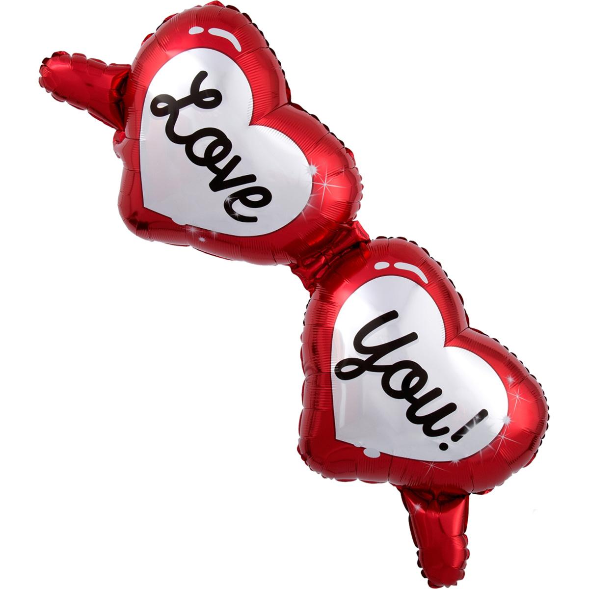 Heart Shaped Glasses SuperShape Foil Balloon 38x15in Balloons & Streamers - Party Centre
