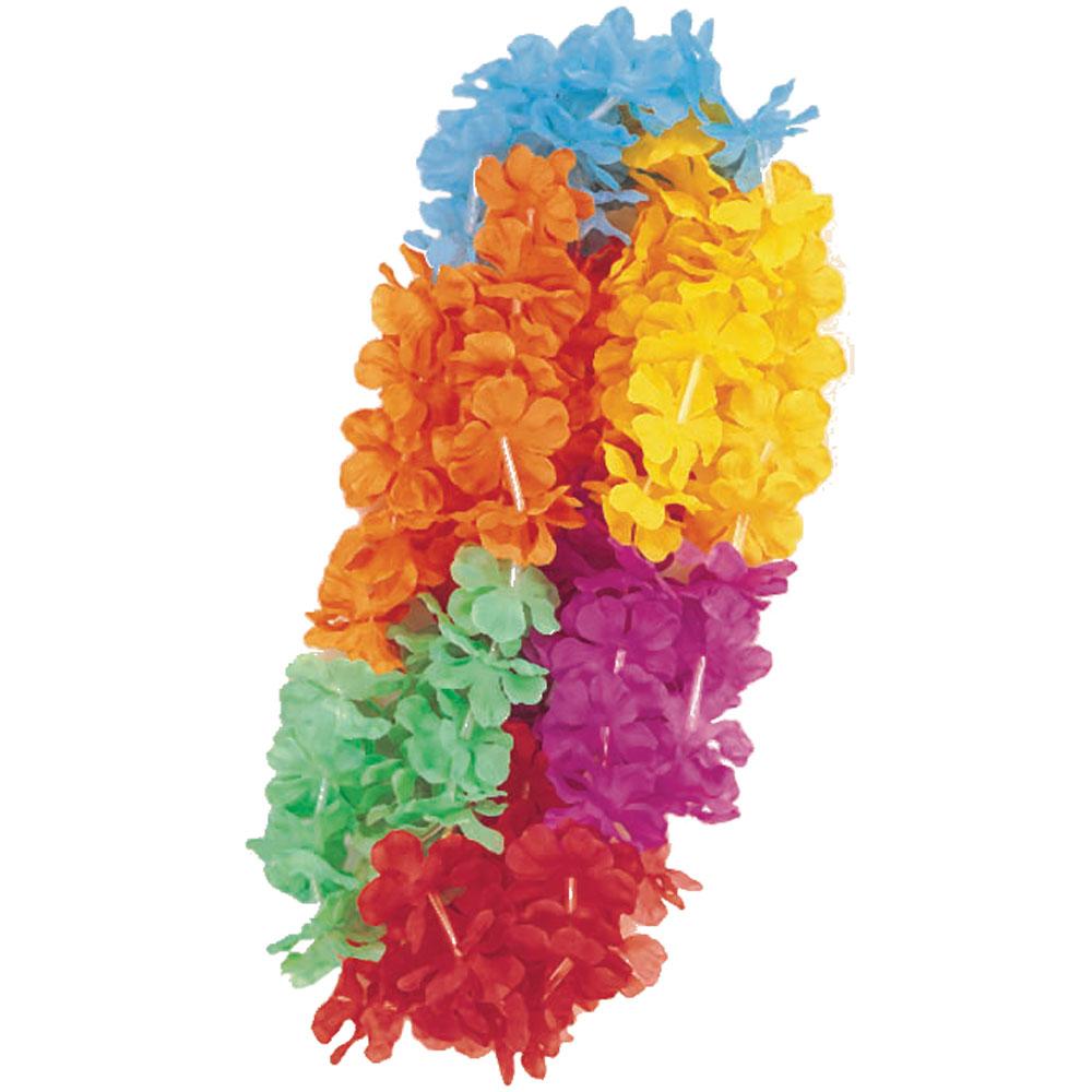 Tropical Flowers Polyester Leis Costumes & Apparel - Party Centre