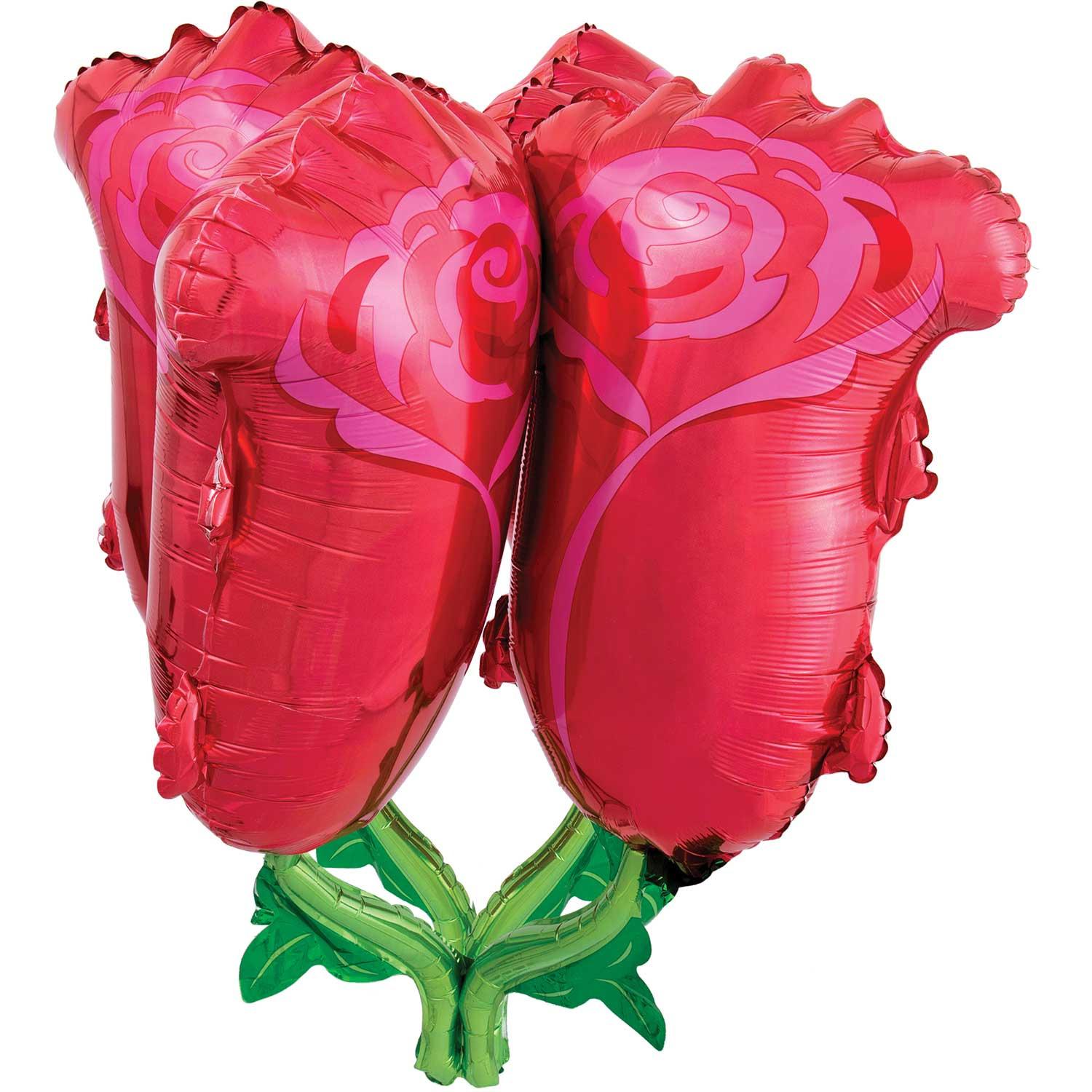 Red Roses Ultra Shape Foil Balloon 27x30in Balloons & Streamers - Party Centre