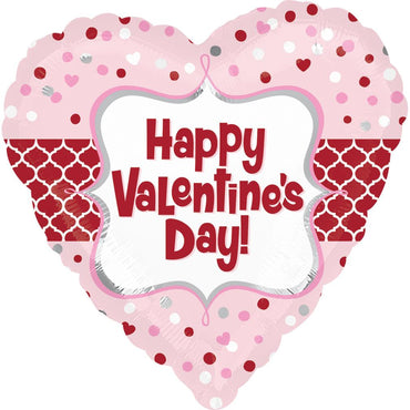 Valentines Quatrefoil Balloon 18in Balloons & Streamers - Party Centre