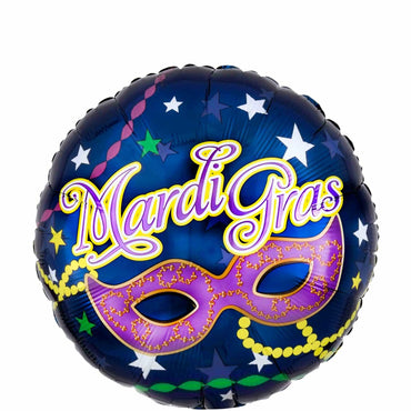 Mardi Gras Mask Foil Balloon 45cm Balloons & Streamers - Party Centre