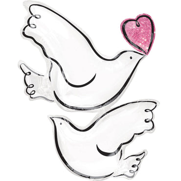 Wedding Doves SuperShape Foil Balloon 29x32in Balloons & Streamers - Party Centre