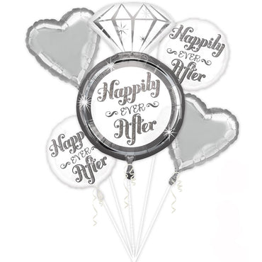 Happily Ever After Balloon Bouquet 5pcs Balloons & Streamers - Party Centre