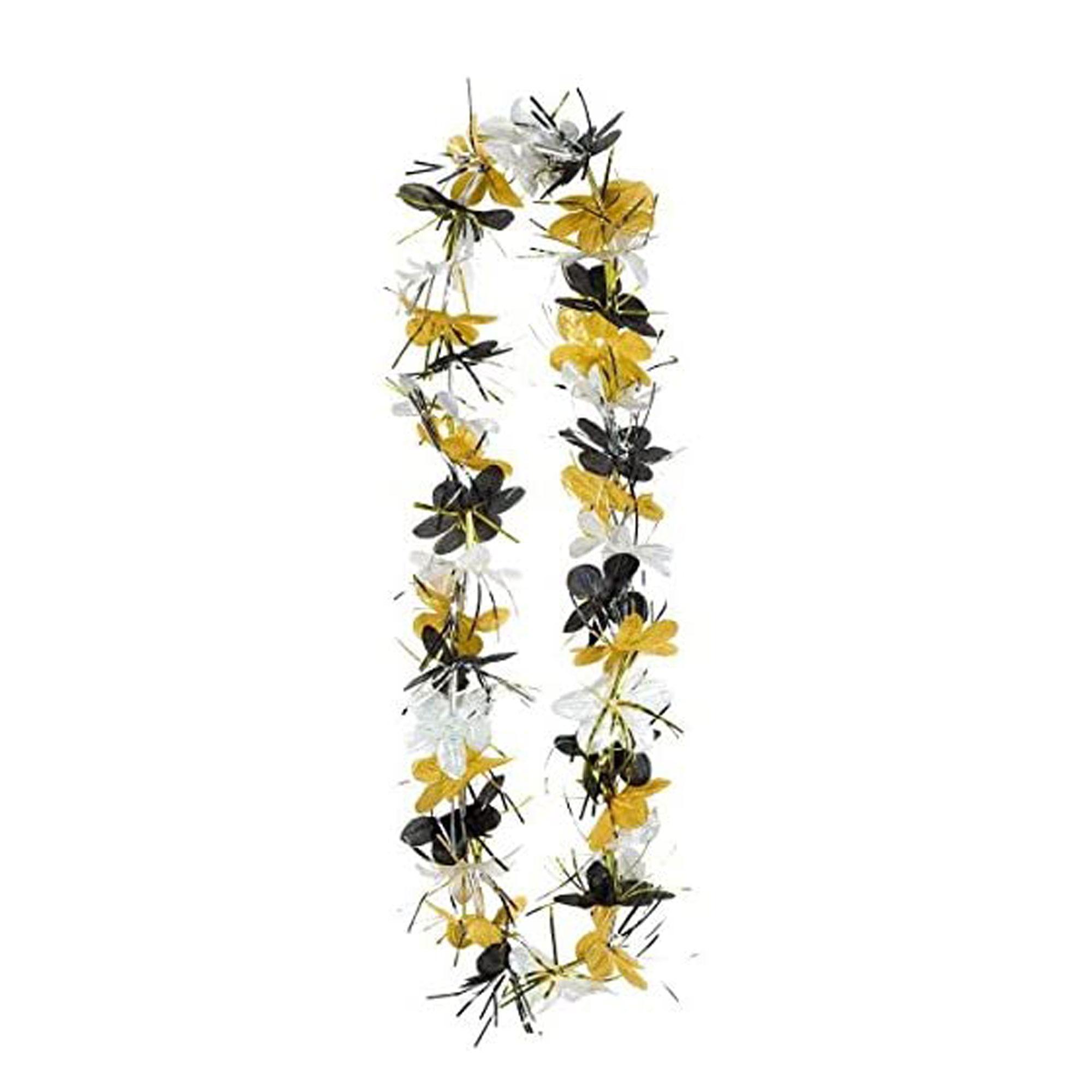 Star Lei Tinsel Black Silver& Gold Decorations - Party Centre