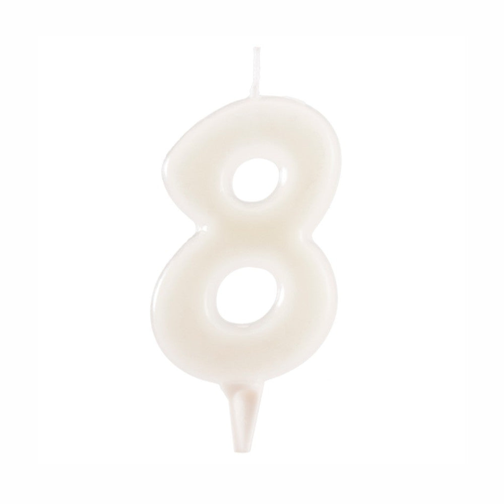 Number 8 Fluorescent Birthday Candle 6cm Party Accessories - Party Centre