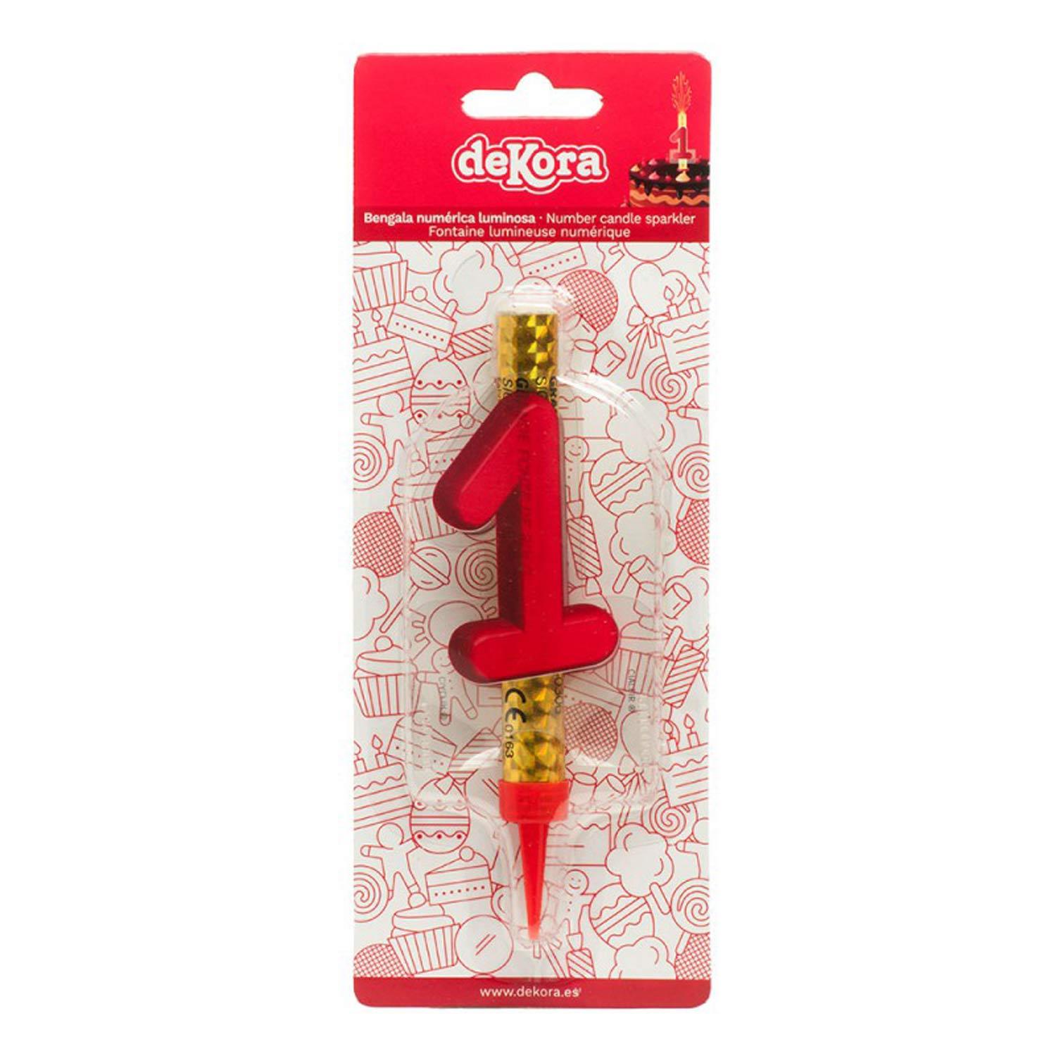 Number 1 Flare Fires Candle 12cm Party Accessories - Party Centre