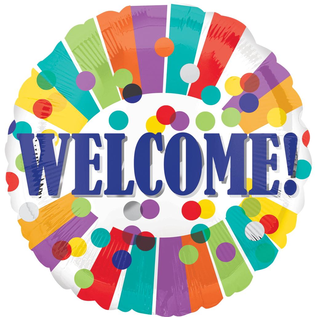 Welcome Dots & Stripes Balloon 18in Balloons & Streamers - Party Centre