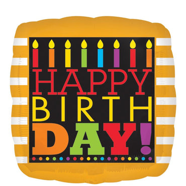 Birthday Candle Square Foil Balloon 18in Balloons & Streamers - Party Centre