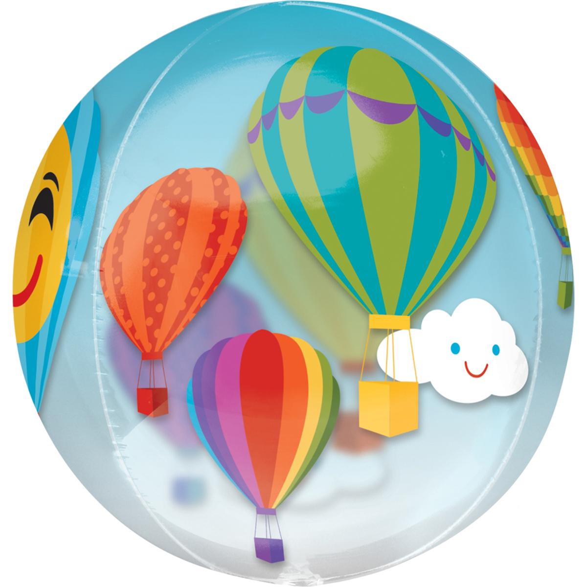 Hot Air Balloons Orbz Clear Balloon 38x40cm Balloons & Streamers - Party Centre