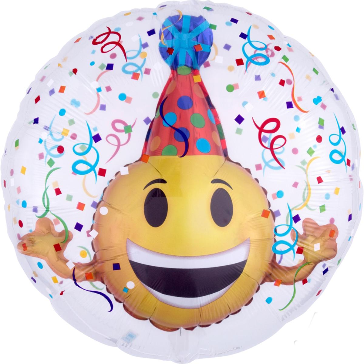 Emoticon Party Hat Insider Balloon 60cm Balloons & Streamers - Party Centre