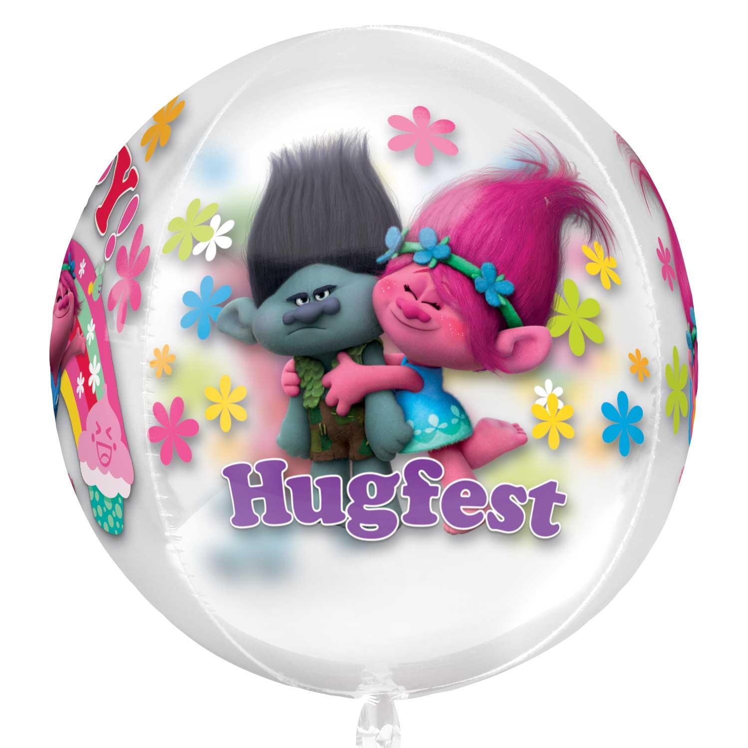 Trolls Orbz Clear Balloon 38x40cm Balloons & Streamers - Party Centre