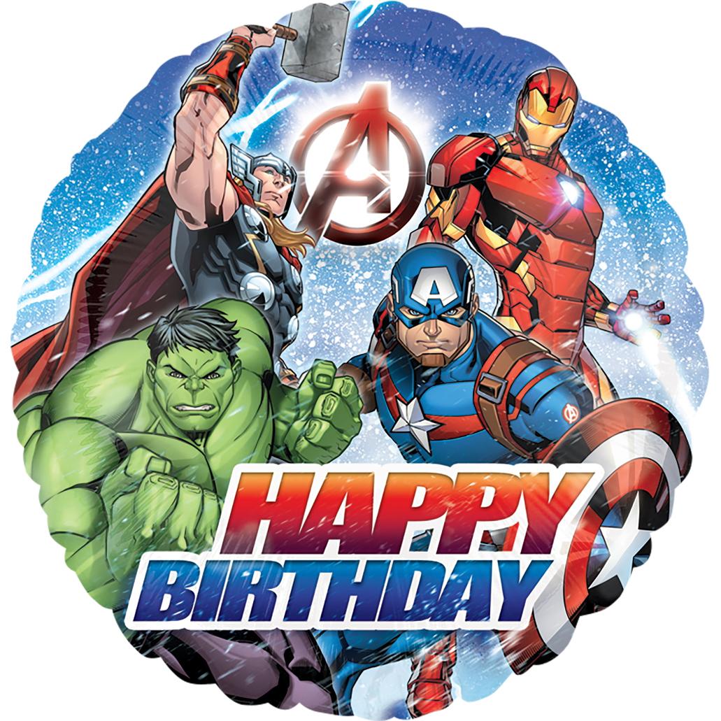 Avengers Happy Birthday Foil Balloon 45cm Balloons & Streamers - Party Centre