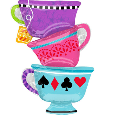Mad Tea Party SuperShape Foil Balloon 24x33in Balloons & Streamers - Party Centre