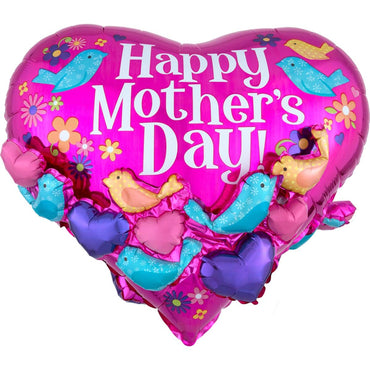 Mothers Day Bird Garland Multi Balloon 22x20in Balloons & Streamers - Party Centre