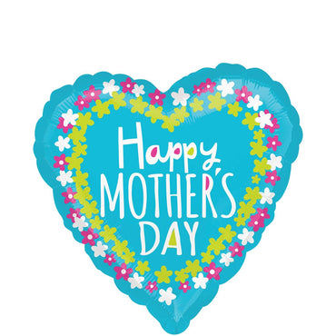 Happy Mother's Day Flower Frame Foil Balloon 45cm Balloons & Streamers - Party Centre